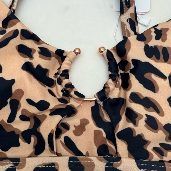 🐆 EJsoyo Leopard Print Bikini Swim Top Only Medium M NWT - Picture 2 of 9